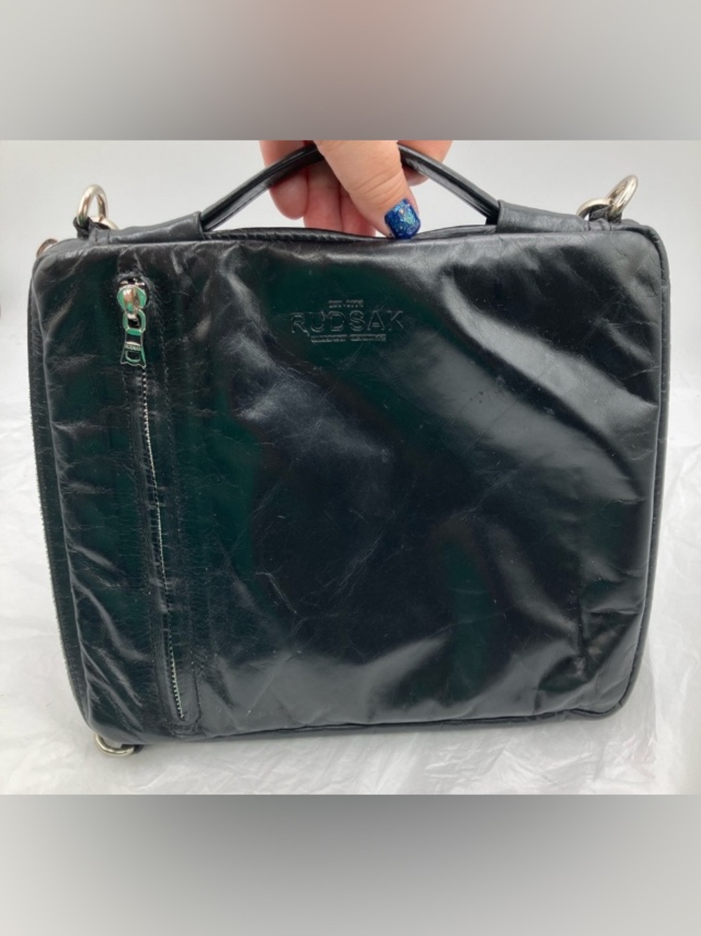 RUDSAK Black Leather Crossbody Bag
